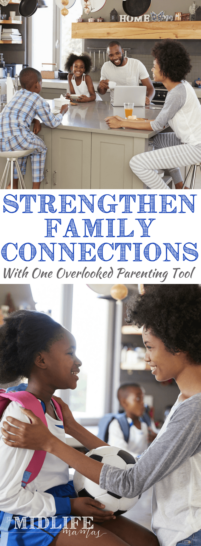 As our children grow up, it gets harder to find ideas and activities to foster strong family connections. But this idea for a family meeting that parents can use to build a strong family connection that lasts and lasts! #familyconnection #familymeeting www.themidlifemamas.com