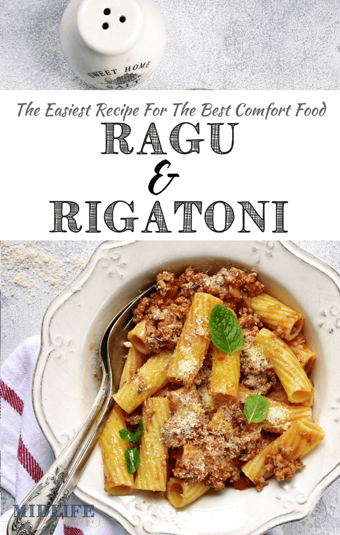 This is one of the most authentic recipes for Italian beef and pork ragu I've found! This easy ragu recipe is quick and comforting - my favorite comfort food ever! #ragu www.themidlifemamas.com