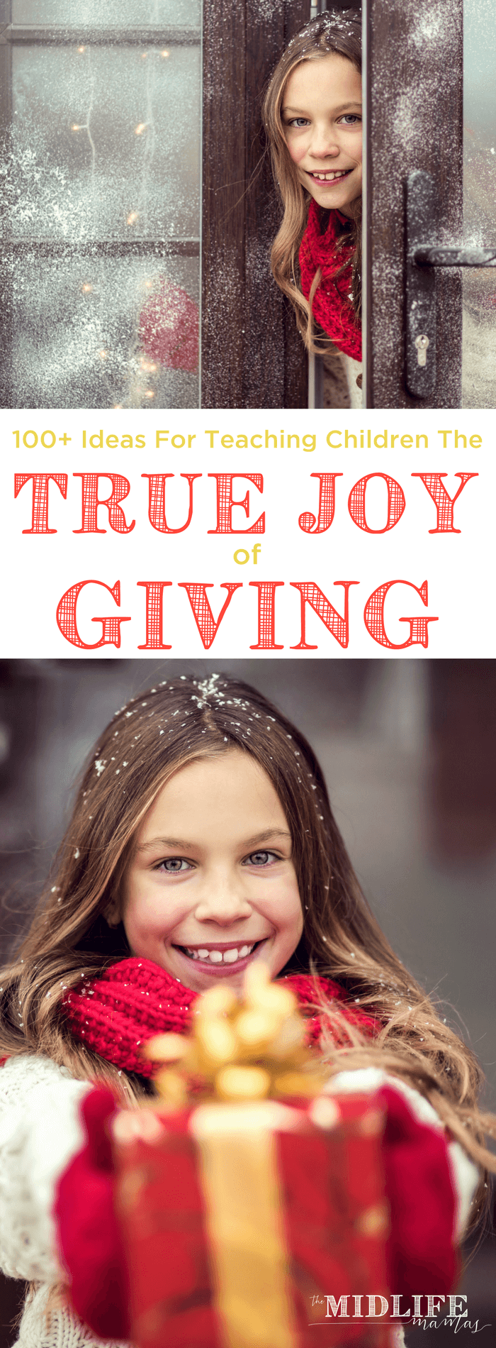 If you want ideas, service projects, printables and more for Christmas acts of kindness, look no further than this collection of over 100 ideas for Christmas giving for children (and adults) of all ages! #actsofkindness #Christmaskindness www.themidlifemamas.com