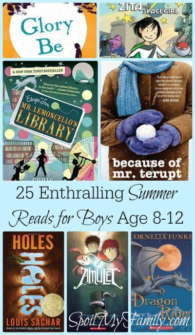 I love having a list of great books right at my fingertips! This is a great summer reading list for my boys between the ages of 8-12! www.themidlifemamas.com