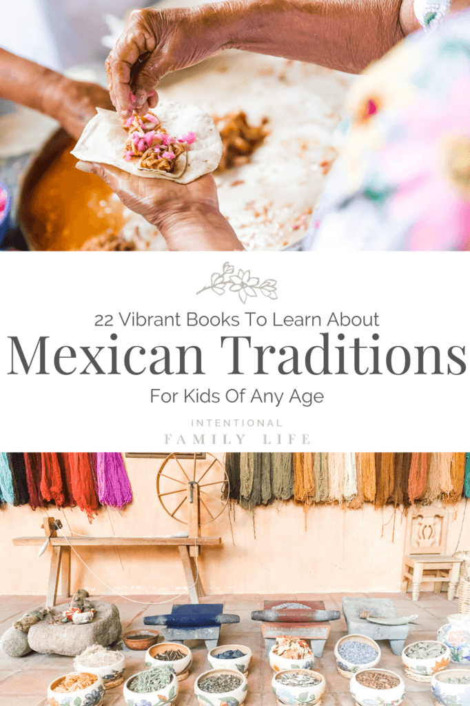 photo of elderly woman preparing traditional Mexican food and sombrero and image of naturally dyed wool yarn - evocative of Mexican culture