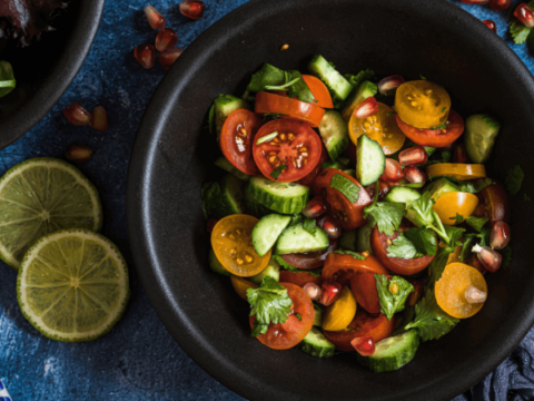 Heirloom Tomato, Cucumber & Basil Salad