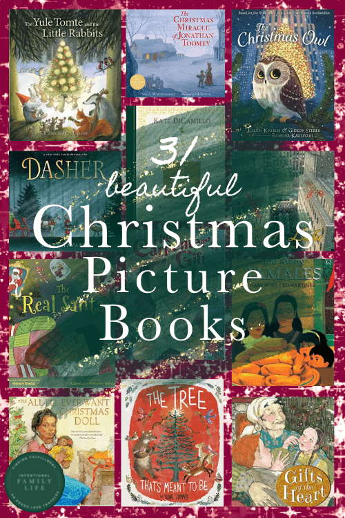 a collage of book covers from Christmas themed picture books