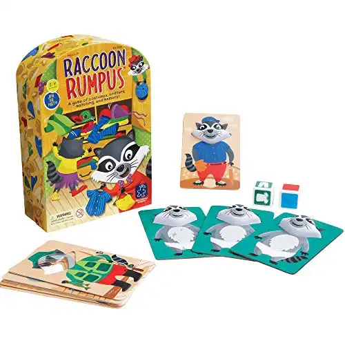 Educational Insights Raccoon Rumpus Game, Dice Rolling Color Matching Preschool Game, Ages 3+